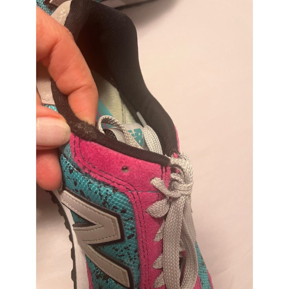 New Balance X UO 515 Airbrush Graffiti Running Sneaker Teal & Pink Women's sz. 8 - Picture 11 of 11